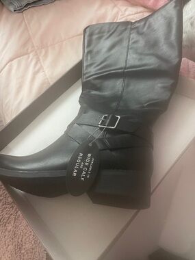 Macy's Black Wide-Calf Heeled Boots Wide Calf